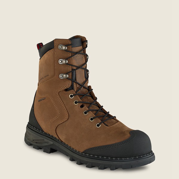 Bottes de Sécurité Red Wing - Burnside - 8-Inch Waterproof Toe - Marron/Noir - Homme 354FIWOCU